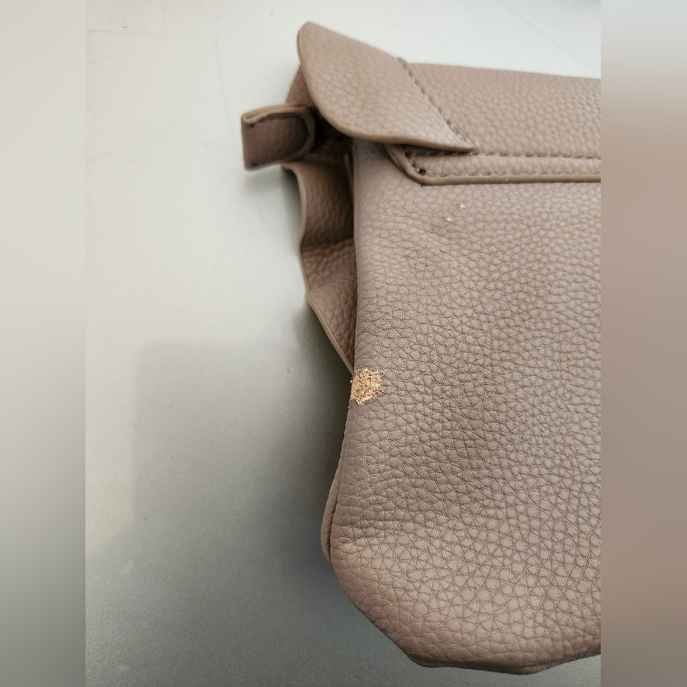 Taupe Color Ruffle Clutch - Picture 6 of 7